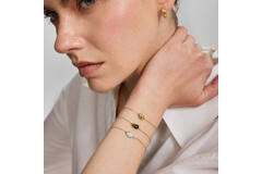  Wanderer - Link bracelets - Silver / 14kt GP - Cat's Eye - 18,5cm
